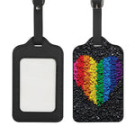 LGBT Pride Rainbow Heart Stones Print Luggage Tag