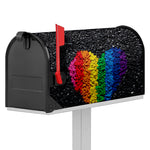 LGBT Pride Rainbow Heart Stones Print Mailbox Cover
