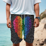 LGBT Pride Rainbow Heart Stones Print Men's Cargo Shorts