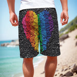 LGBT Pride Rainbow Heart Stones Print Men's Cargo Shorts