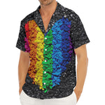 LGBT Pride Rainbow Heart Stones Print Men's Deep V-Neck Shirt