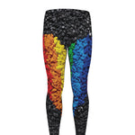 LGBT Pride Rainbow Heart Stones Print Men's leggings