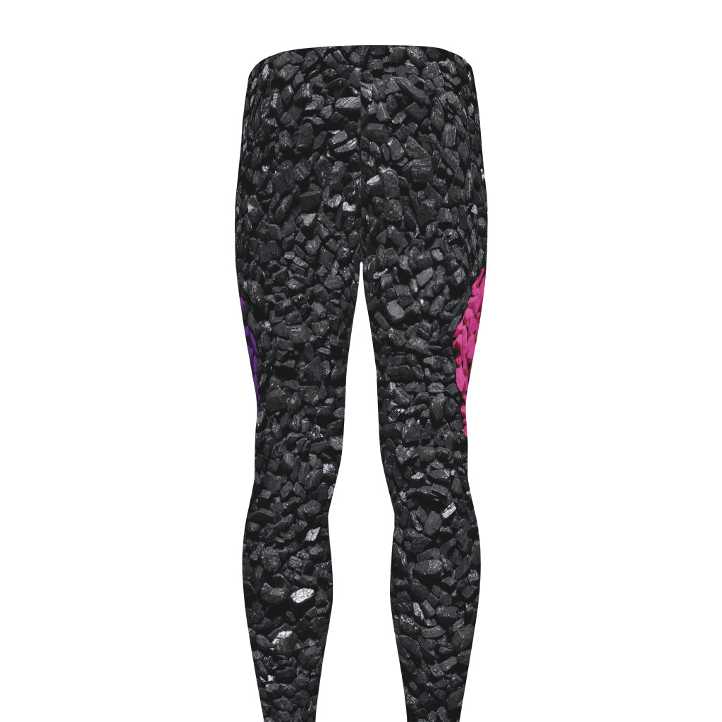 LGBT Pride Rainbow Heart Stones Print Men's leggings