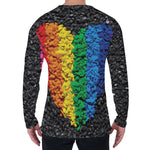 LGBT Pride Rainbow Heart Stones Print Men's Long Sleeve T-Shirt