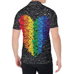 LGBT Pride Rainbow Heart Stones Print Men's Shirt
