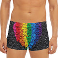 LGBT Pride Rainbow Heart Stones Print Men's Short Boxer Briefs