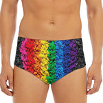 LGBT Pride Rainbow Heart Stones Print Men's Triangle Swim Briefs