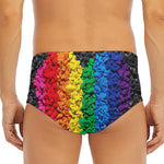 LGBT Pride Rainbow Heart Stones Print Men's Triangle Swim Briefs