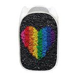 LGBT Pride Rainbow Heart Stones Print Mesh Laundry Hamper