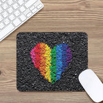 LGBT Pride Rainbow Heart Stones Print Mouse Pad