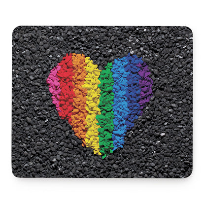 LGBT Pride Rainbow Heart Stones Print Mouse Pad