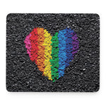 LGBT Pride Rainbow Heart Stones Print Mouse Pad