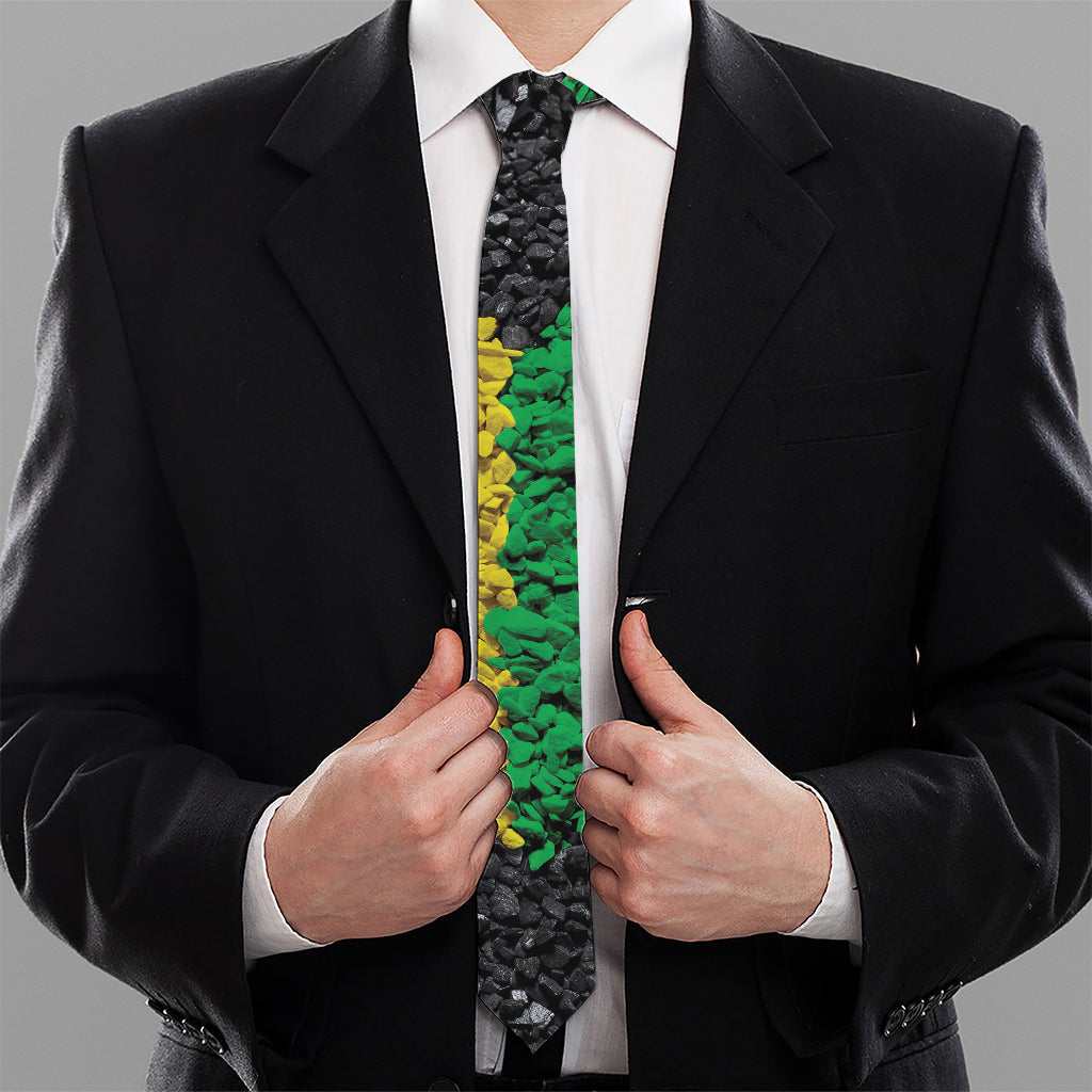 LGBT Pride Rainbow Heart Stones Print Necktie