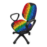 LGBT Pride Rainbow Heart Stones Print Office Chair Cover
