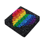 LGBT Pride Rainbow Heart Stones Print Outdoor Seat Cushion Cover