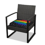 LGBT Pride Rainbow Heart Stones Print Outdoor Seat Cushion Cover