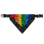 LGBT Pride Rainbow Heart Stones Print Over The Collar Dog Bandana