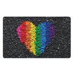 LGBT Pride Rainbow Heart Stones Print Polyester Doormat