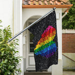 LGBT Pride Rainbow Heart Stones Print Polyester Flag