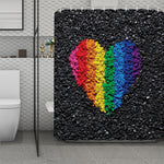LGBT Pride Rainbow Heart Stones Print Polyester Shower Curtain