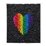 LGBT Pride Rainbow Heart Stones Print Polyester Shower Curtain
