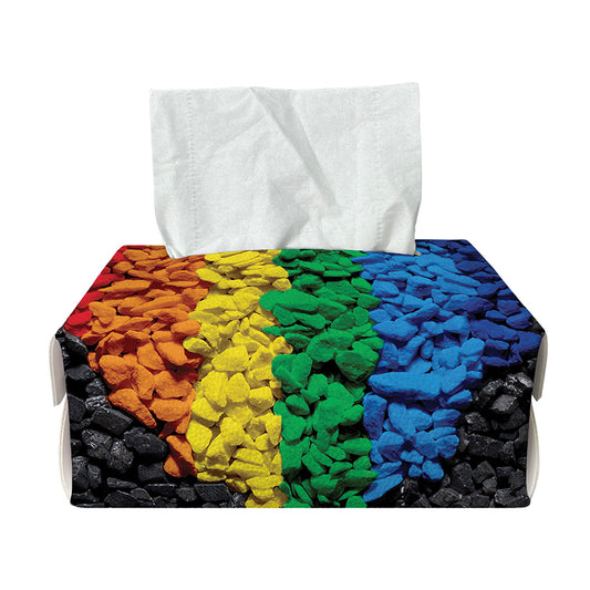LGBT Pride Rainbow Heart Stones Print Rectangle Tissue Box Cover