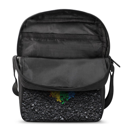 LGBT Pride Rainbow Heart Stones Print Rectangular Crossbody Bag