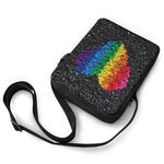 LGBT Pride Rainbow Heart Stones Print Rectangular Crossbody Bag