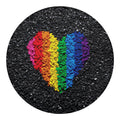 LGBT Pride Rainbow Heart Stones Print Round Blanket