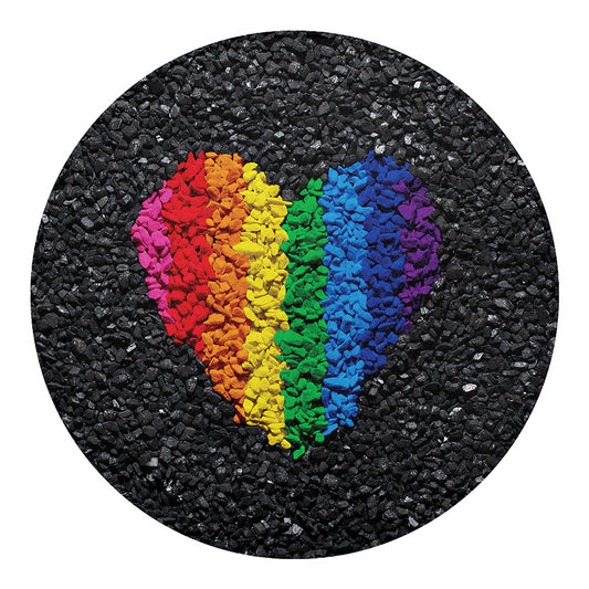 LGBT Pride Rainbow Heart Stones Print Round Blanket