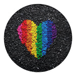 LGBT Pride Rainbow Heart Stones Print Round Blanket