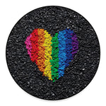LGBT Pride Rainbow Heart Stones Print Round Floor Mat