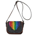 LGBT Pride Rainbow Heart Stones Print Saddle Bag