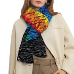 LGBT Pride Rainbow Heart Stones Print Scarf