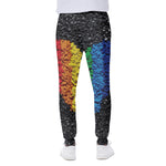 LGBT Pride Rainbow Heart Stones Print Scuba Joggers