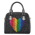 LGBT Pride Rainbow Heart Stones Print Shoulder Handbag