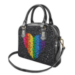 LGBT Pride Rainbow Heart Stones Print Shoulder Handbag