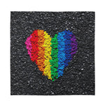 LGBT Pride Rainbow Heart Stones Print Silk Bandana