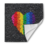 LGBT Pride Rainbow Heart Stones Print Silk Bandana