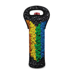 LGBT Pride Rainbow Heart Stones Print Single Neoprene Wine Tote