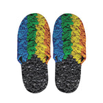LGBT Pride Rainbow Heart Stones Print Slippers