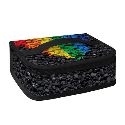 LGBT Pride Rainbow Heart Stones Print Small Lunch Bag
