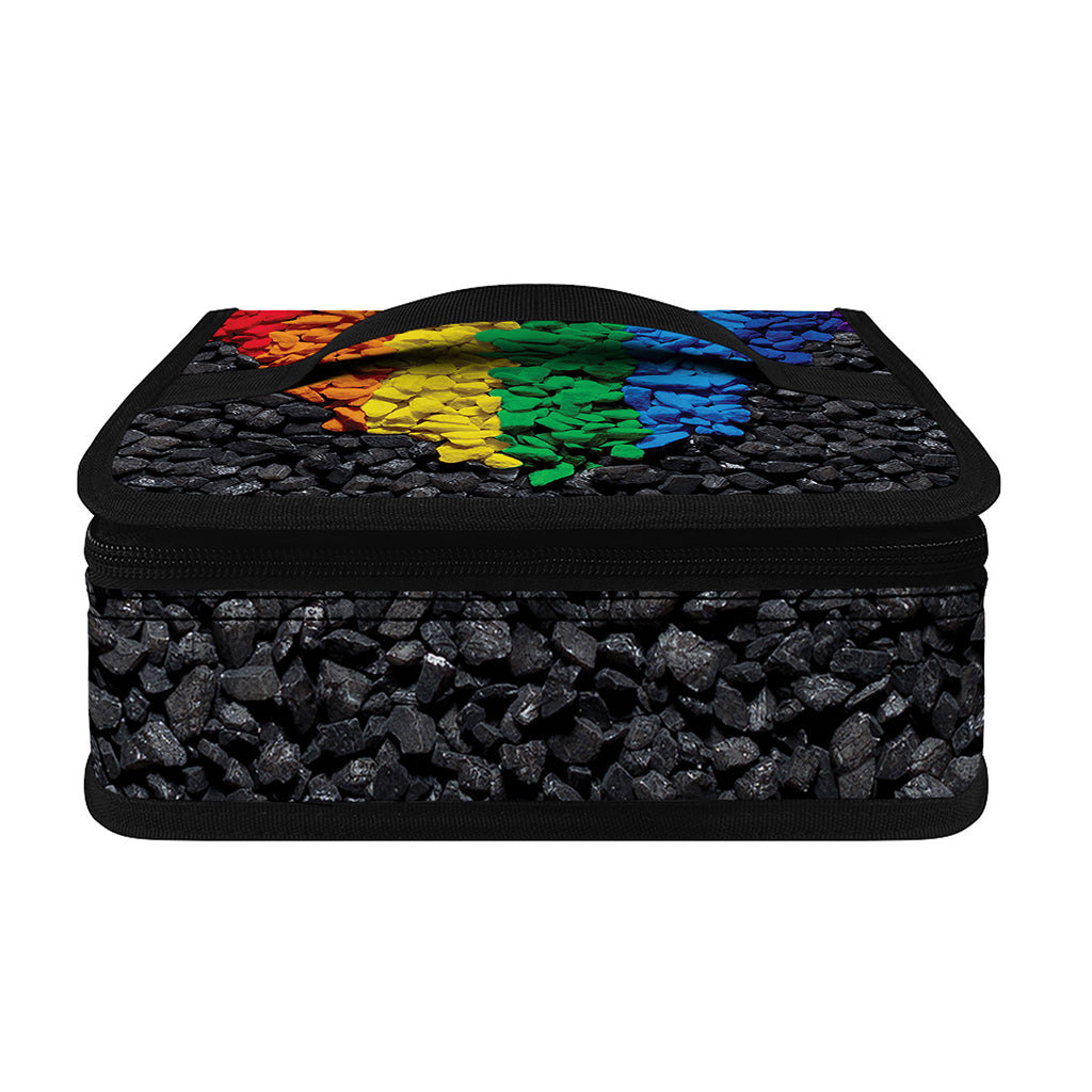 LGBT Pride Rainbow Heart Stones Print Small Lunch Bag