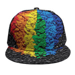 LGBT Pride Rainbow Heart Stones Print Snapback Cap
