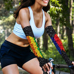 LGBT Pride Rainbow Heart Stones Print Sun Protection Arm Sleeves