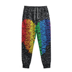 LGBT Pride Rainbow Heart Stones Print Sweatpants