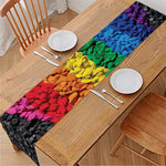 LGBT Pride Rainbow Heart Stones Print Table Runner