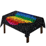 LGBT Pride Rainbow Heart Stones Print Tablecloth
