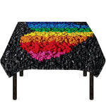 LGBT Pride Rainbow Heart Stones Print Tablecloth