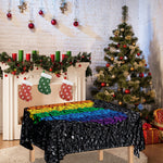 LGBT Pride Rainbow Heart Stones Print Tablecloth